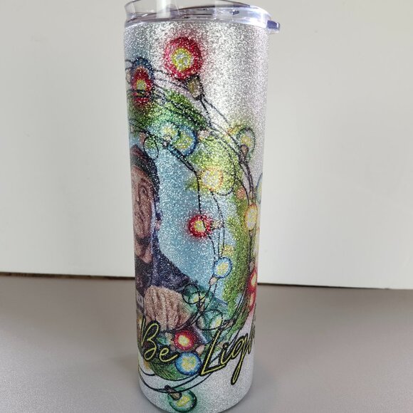 HOGG Christmas Vacation Chevy Chase Glitter Skinny Tumbler - Picture 4 of 10